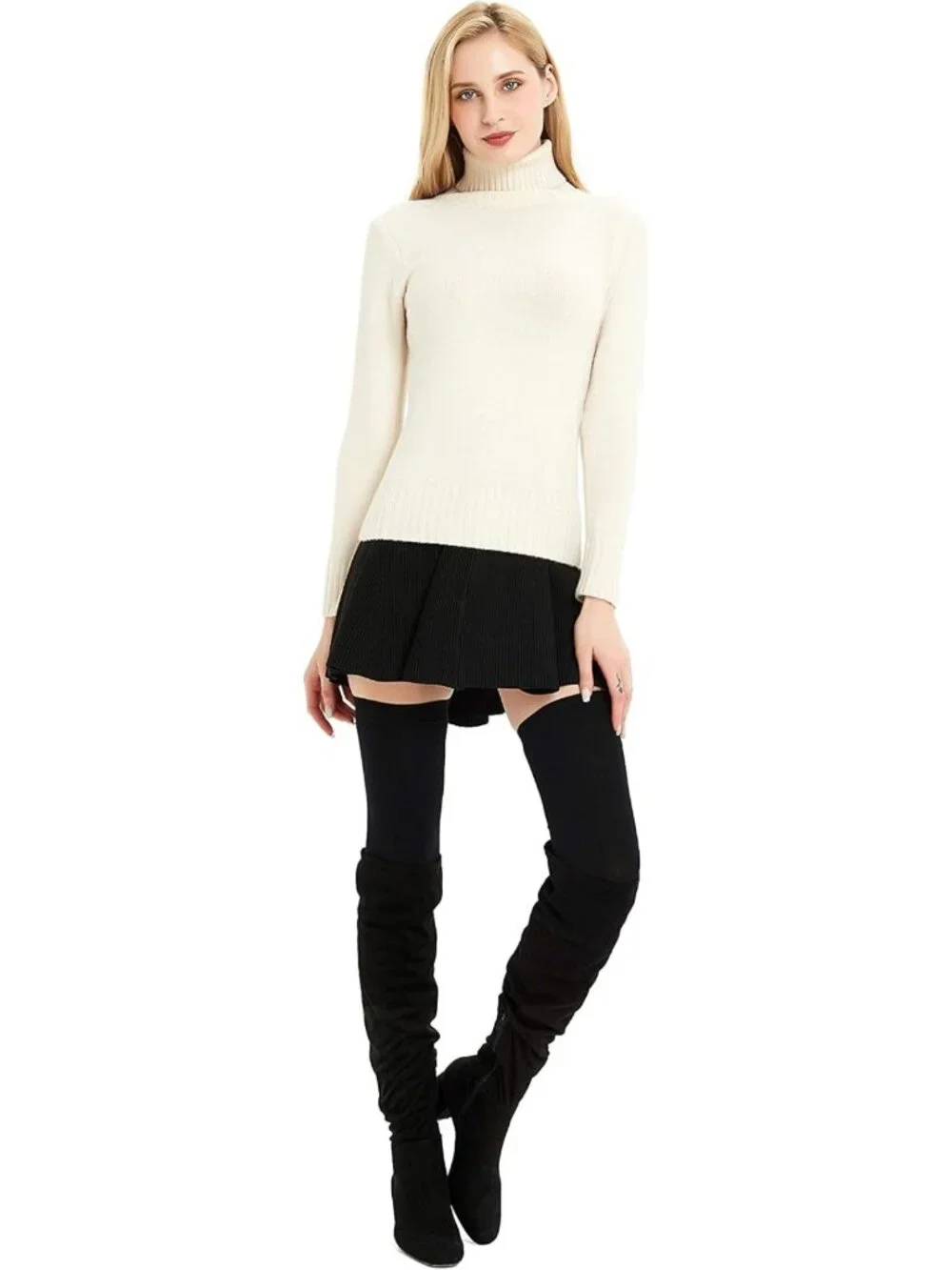 Extra Long Cotton Stripe Thigh High Socks | Over the Knee Stockings for Fashion